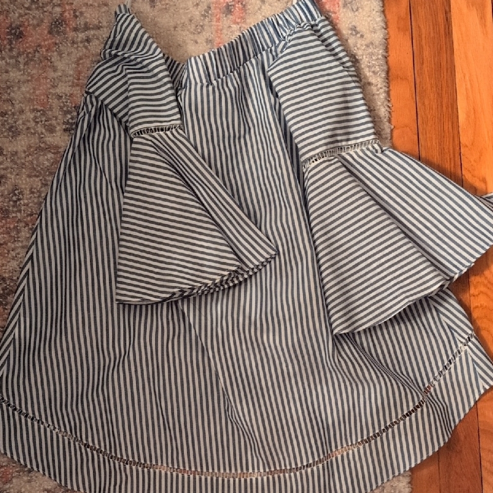 Striped Blue off shoulder top